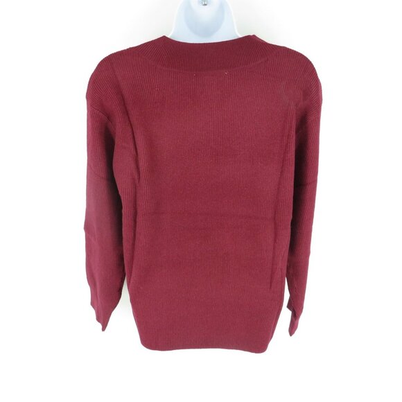 Nine West Women's Fig V-Neck Sweater XL Ribbed Knit Pullover Long Sleeve NWT $49 - Picture 6 of 6